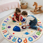 ABC Kids Alphabet Round Rug 6ft – Washable Soft Circle Nursery Rug, Non-Slip - Image 3