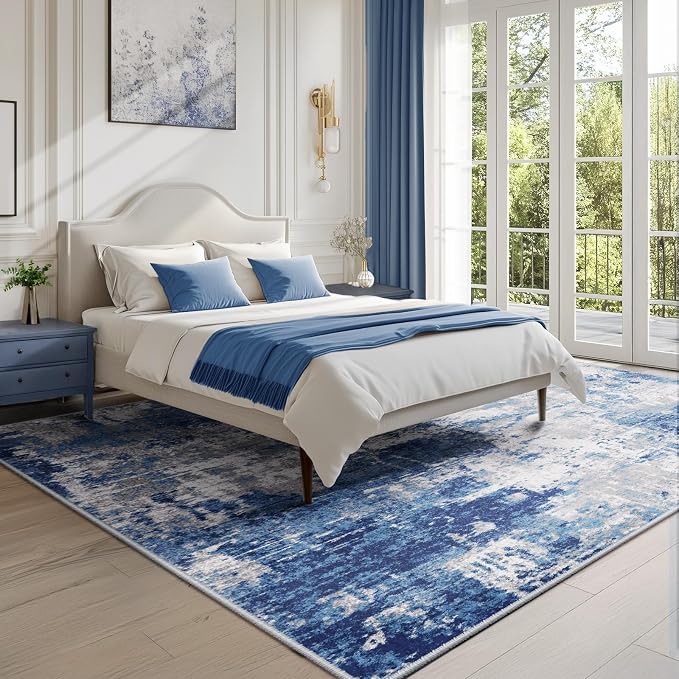 RELEANY Washable Area Rugs 7'x9' Non-Slip Modern Abstract Soft - Image 4