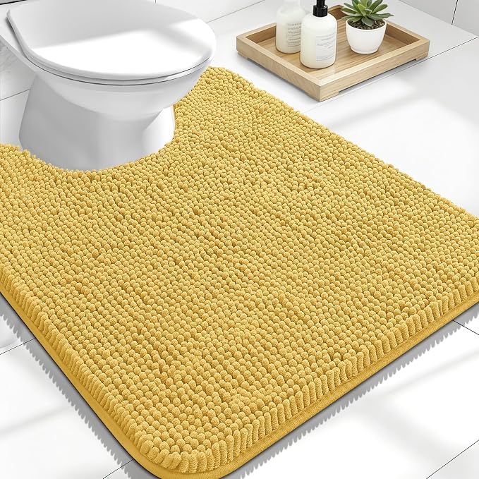 OLANLY Toilet Rugs U-Shaped 24x20, Extra Soft Absorbent Chenille Contour by OLANLY