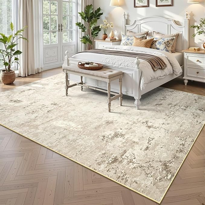 Toneed Abstract Area Rug 7x9 Modern Washable Rug Soft Non Slip Rug Low Pile - Image 4