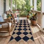 Lahome Colette Checkered Easy Jute Runner Rug, 2x6 Kitchen Mats by Lahome