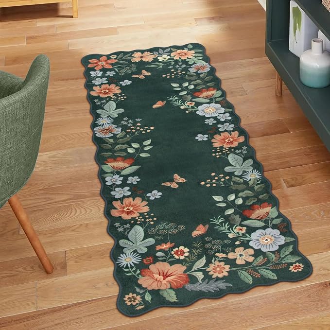 Lahome Floral Small Rug, 2x4 Kitchen Rugs Non Slip Washable Rug Ultra-Thin by Lahome