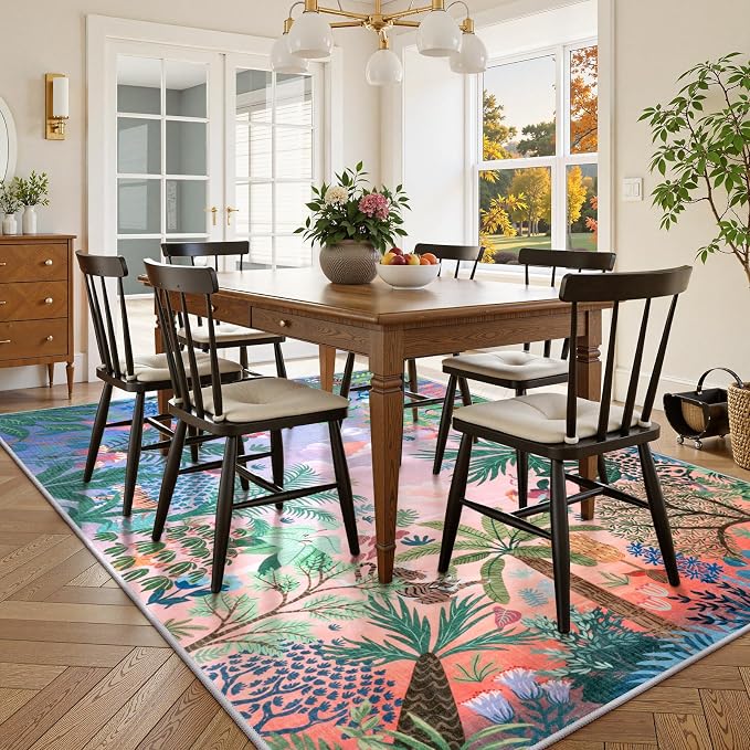 LIVEBOX Washable 6x9 Rug for Living Room, Soft Jungle Animal Print Rugs for - Image 3