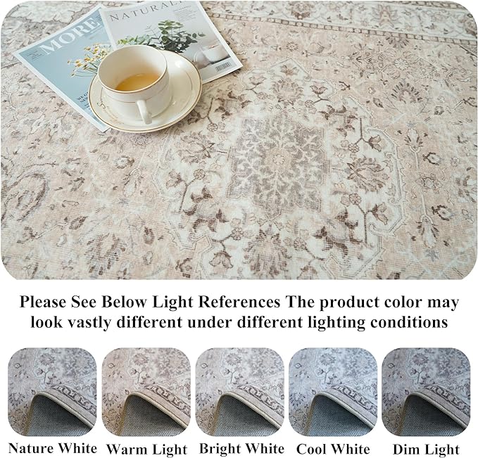 4x10 Hallway Wide Runner Rug: Washable Oriental Soft Area Rug - Image 3