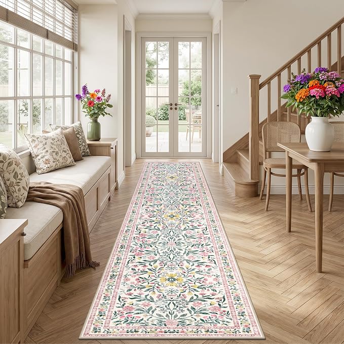 Runner Rug for Entryway: 2.6x14 Kitchen Rugs Non Slip Washable Ultra-Thin Soft - Image 3