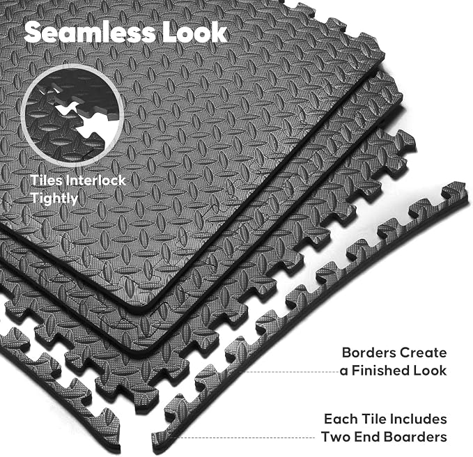 24 Pack Home Gym Mat, Puzzle Exercise Mat, EVA Interlocking Foam Floor Tiles - Image 5