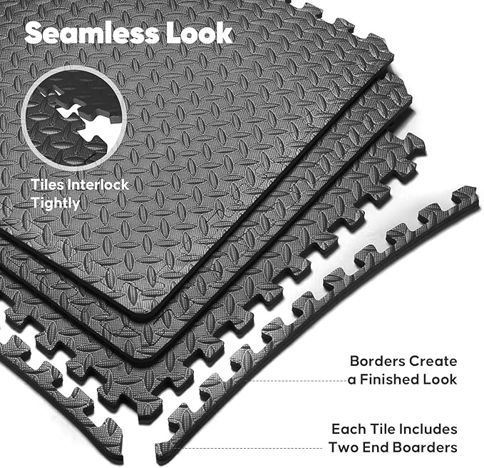 Home Gym Mat, Puzzle Exercise Mat, EVA Interlocking Foam Floor Tiles - Image 5