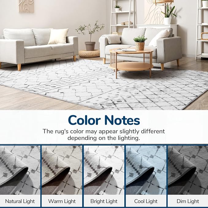 Lessymo Washable Area Rugs 6x9 for Bedroom Living Room Kitchen, Ultra-Soft Faux - Image 8