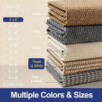 Faux Jute Hallway Runner Rug 2'x6', Washable & Non-Slip, Taupe & White | 0.27" - Image 7