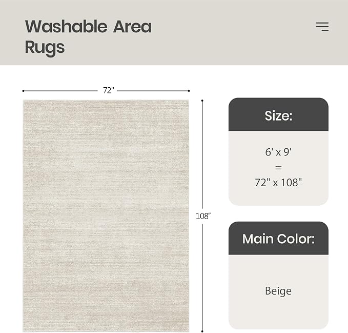 Valenrug Washable Rugs 6x9 - Image 2