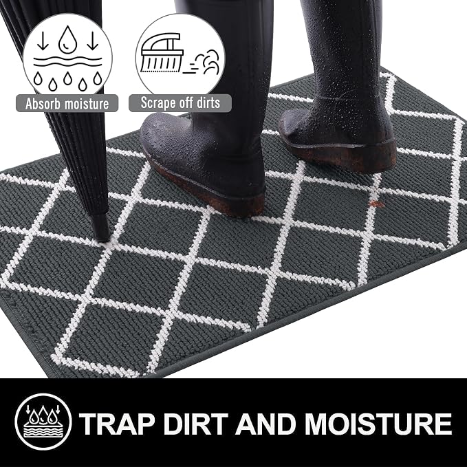 Finchitty Indoor Door Mat, Dirt Resistant and Absorbent, Low-Profile, Washable - Image 2