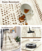 Miukiki 9x12 Area Rug for Living Room Moroccan Washable Rugs Non Slip Indoor - Image 4