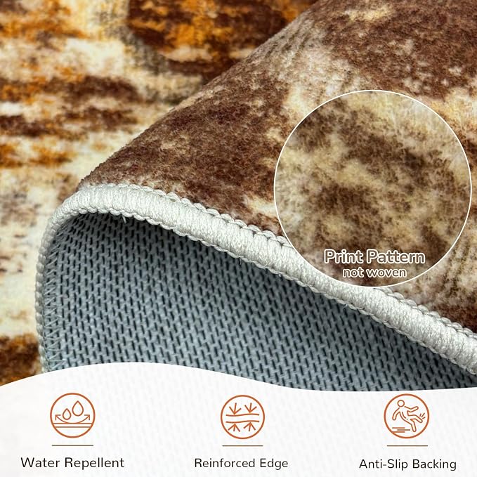 BESTSWEETIE Area Rug 2x3 Rug Machine Washable Non-Slip Low Pile Print Pattern - Image 4