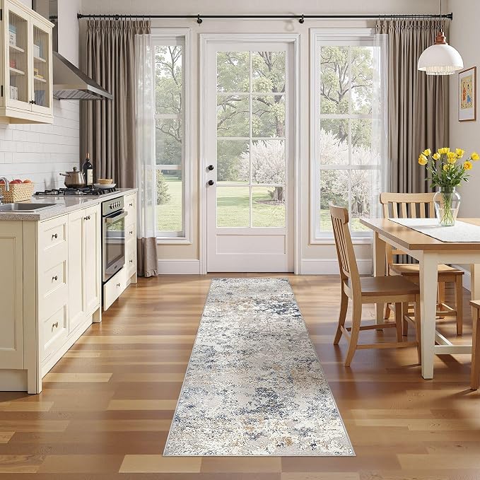 DMOYEST Washable Runner Rug for Hallway: 2x6 Neutral Modern Abstract Low Pile - Image 6