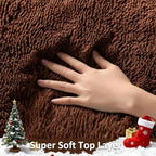 Ophanie Round Rug 4Ft Brown Circle Area Rug, Fluffy Fuzzy Small Bedroom Carpet - Image 2