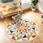 Terrug Multicolored Geometric Round Rug 5ft - Image 2