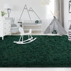 FlyDOIT Large Area Rugs for Living Room, 4x6 Feet Deep-Green Shaggy Rug Fluffy - Image 4