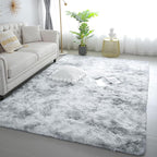 KICHOWUA 6x9 Light Grey Fluffy Shag Area Rug by KICHOWUA