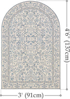 jinchan Zenith Blue Floral Area Rug - Image 2