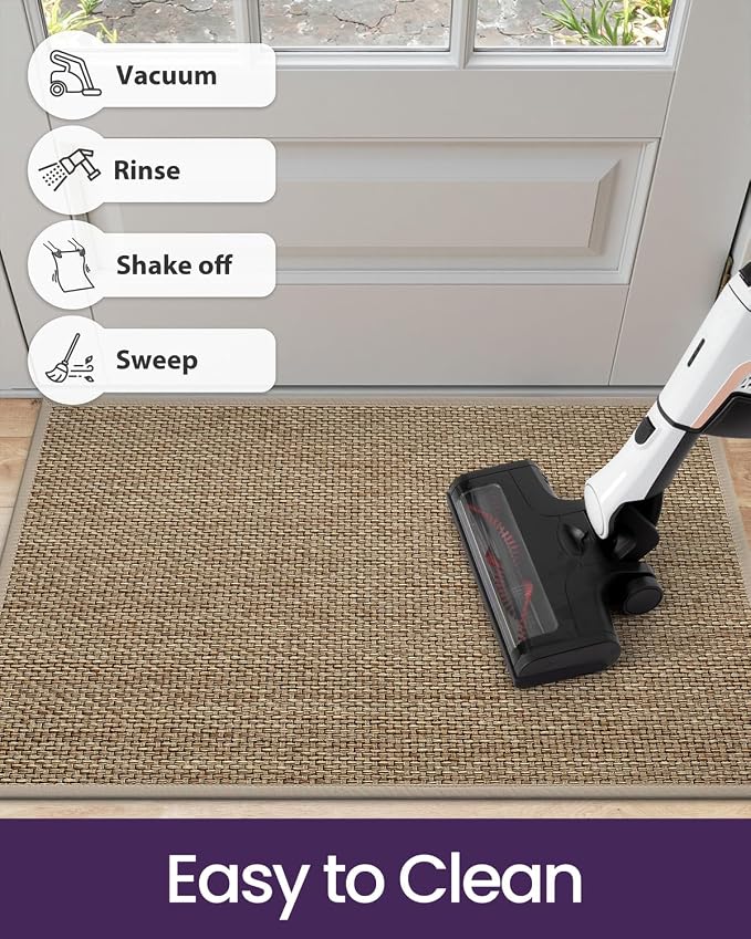 DEXI Ultra Thin Entryway Indoor Door Mat 17x30, Non Slip Rubber Backing Inside - Image 8