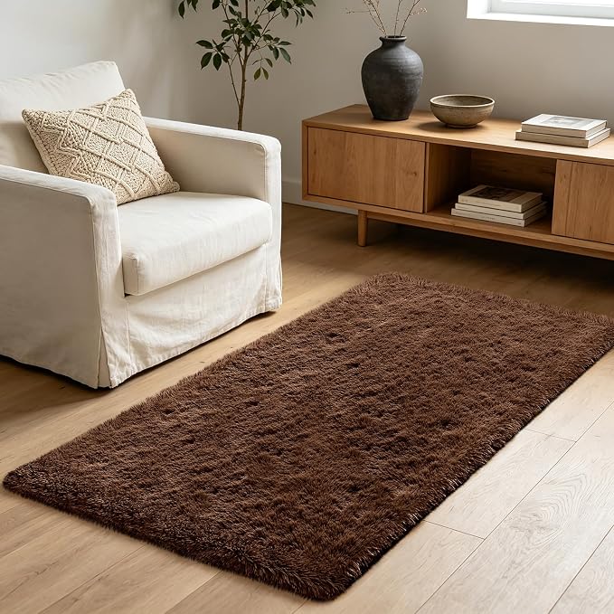 Shag Runner Rug for Bedroom Living Room 3x7 Upgrade Non-Slip Fluffy Soft - Image 7