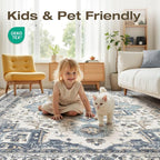 6x9 Washable Area Rugs for Living Room, Large Rug Non Slip Backing Vintage - Image 7