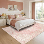 Latte&Fog Large Area Rugs 6x9, Vintage Washable Pink Rugs - Image 3