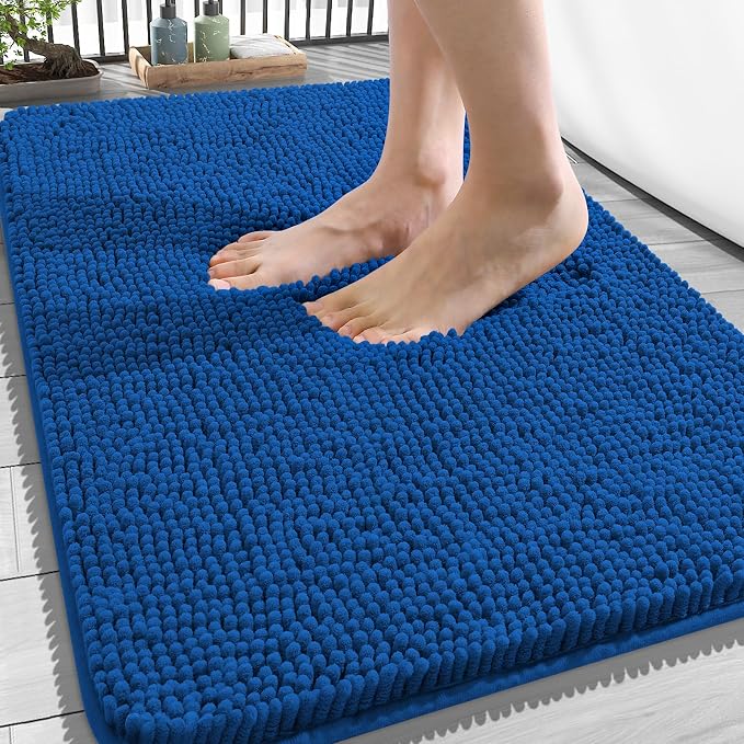 OLANLY Bathroom Rugs 34x21, Extra Soft Absorbent Chenille Bath Rugs, Rubber by OLANLY