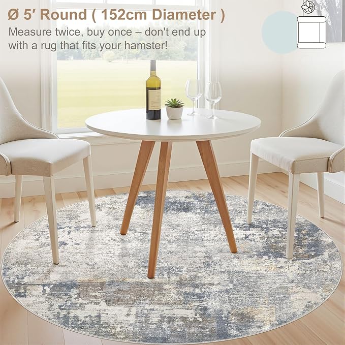 UERMEI 5ft Round Area Rug Living Room Rugs - Image 5