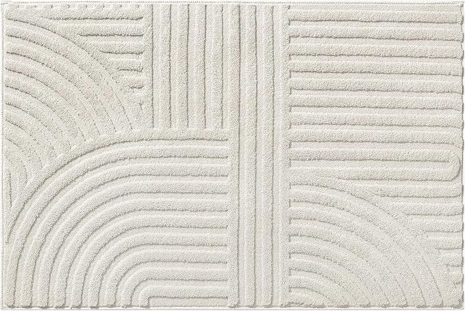 Pauwer 2x3 Washable Area Rugs for Living Room Modern Beige Solid Color Soft - Image 9