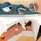 Abstract Round Rug for Bedroom 4ft, Faux Wool Soft Area Circle Area Rug - Image 2