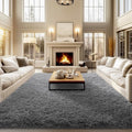 qulint 9x12 Area Rug for Living Room, Soft Fluffy Large Bedroom Carpet Shag by QULINT