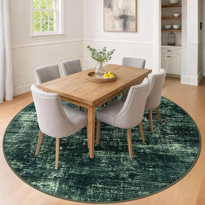 IOHOUZE Abstract Round Area Rug 8 Ft Washable Circle Rugs Large Round Rug Non - Image 3
