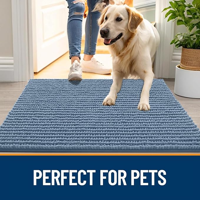 OLANLY Dog Door Mat for Muddy Paws 30x20, Ultra Absorbent Chenille Mud Doormat - Image 6