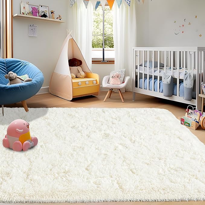 5x7ft Fluffy Fuzzy Area Rug for Living Room Bedroom, Ultra Soft Rugs for Living - Image 2