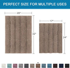 H.VERSAILTEX Bathroom Rugs Sets 2 Piece Non Slip Thick Shaggy Chenille Bathroom - Image 2