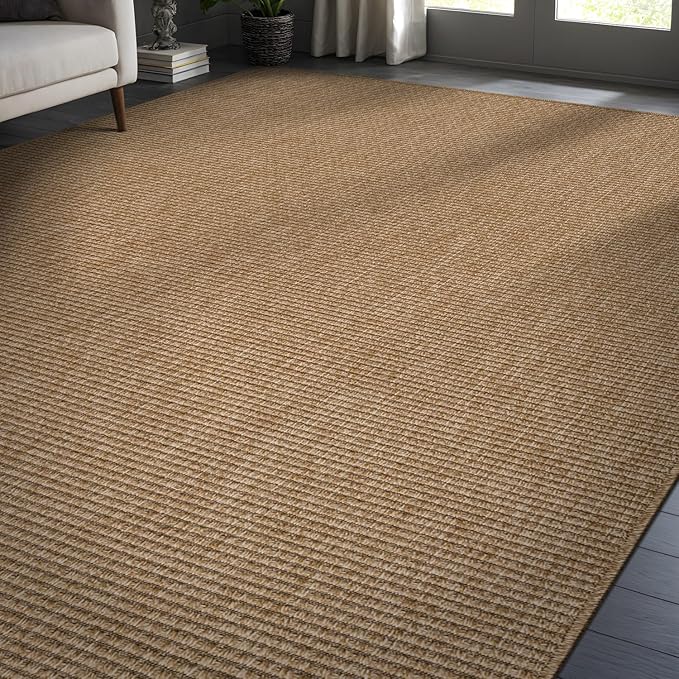 CAMILSON Easy Jute Rug 8x10, Indoor Outdoor Natural Color Farmhouse Area Rugs - Image 4
