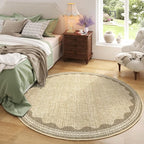 GarveeHome Scalloped Jute Print 4 ft Round Rug Washable Non-Slip Soft - Image 3