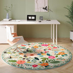 Rugcomf Round Rug 6ft Washable Circle Rug Non Slip Low Pile Boho Floral Small - Image 5