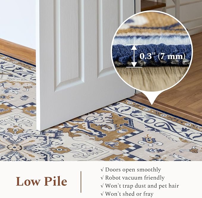 Rugflix 5x7 Area Rug for Living Room, Machine Washable Area Rugs - Image 4