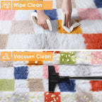 KICMOR Large 6x9 Area Rugs for Living Room, Fluffy Soft Colorful Checkered Shag - Image 6