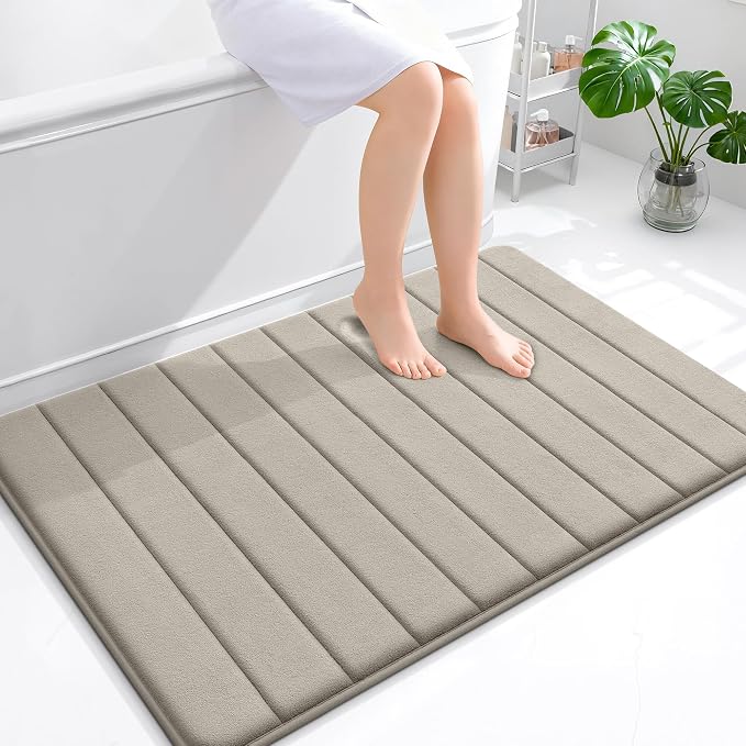 OLANLY Memory Foam Bath Mat 44x32, Super Soft Absorbent Bathroom Rugs, Quick Dry by OLANLY