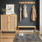 Entryway Rug 2X3 Small Rugs: Floral Washable Door Mat Vintage Soft Low Pile - Image 5
