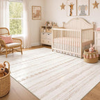 Nakagishi 7x10 Area Rug Living Room: Washable Boho Large Neutral Soft Farmhouse - Image 7