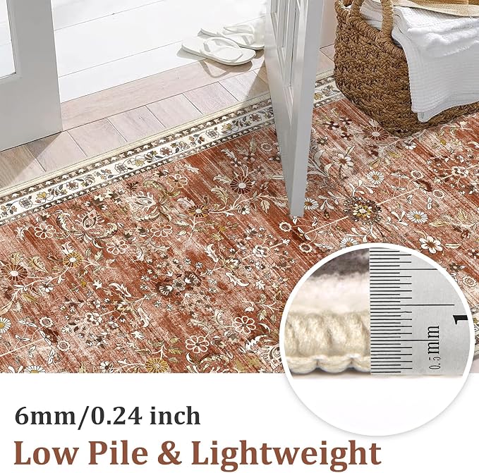 Yamaziot Washable Runner Rug 2x12 – Floral Non Slip Boho Hallway Runner Rug - Image 3