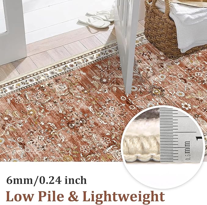 Yamaziot Washable Runner Rug 2x10 – Non Slip Boho Floral Hallway Runner Rug - Image 3