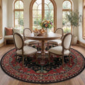 RELEANY Area Rugs Round 7ft Washable Non-Slip, Floral Vintage Distress by RELEANY