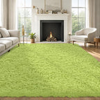 8x10 Area Rug for Living Room:Ultra Soft Fluffy Shag Light Green Rugs, Large - Image 8