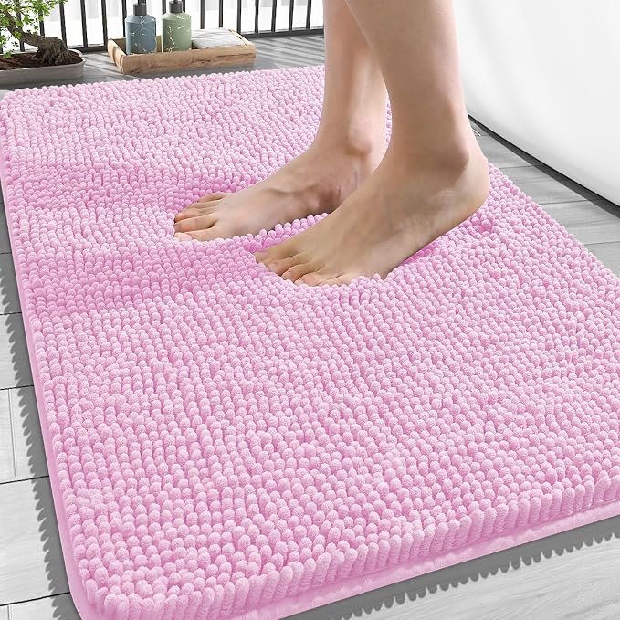 OLANLY Bathroom Rugs 34x21, Extra Soft Absorbent Chenille Bath Rugs, Rubber by OLANLY