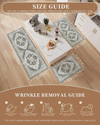 Madane Washable Kitchen Rug Set of 3, Small Area Rug Non-Slip Vintage Entryway - Image 5